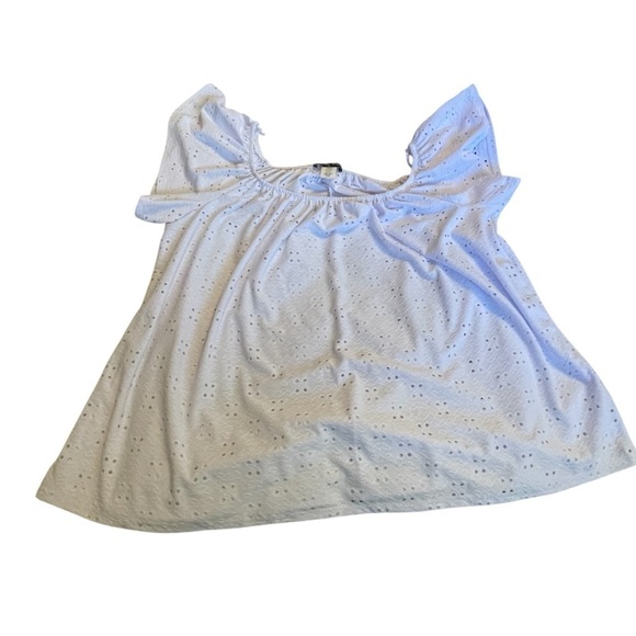 Kim & Cami White Stretchy Eyelet Top -Size 2X NWT- - Picture 6 of 8
